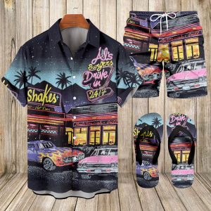 Suitmens Men's Spring Classic Car Shirt Three-Piece Set 074