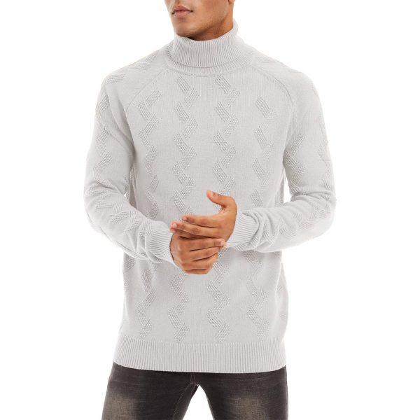 34350ecbcc3eef4b914f5af091da4e83d7bc774d0bc1ff79fe1aad10c9f506a1.jpg Men's Turtleneck Sweater Heavyweight Long Sleeves Cotton Pullover Knitted Casual Sweatshirt