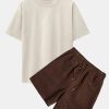 Slogan Back Print Oversize T-Shirt & Corduroy Shorts