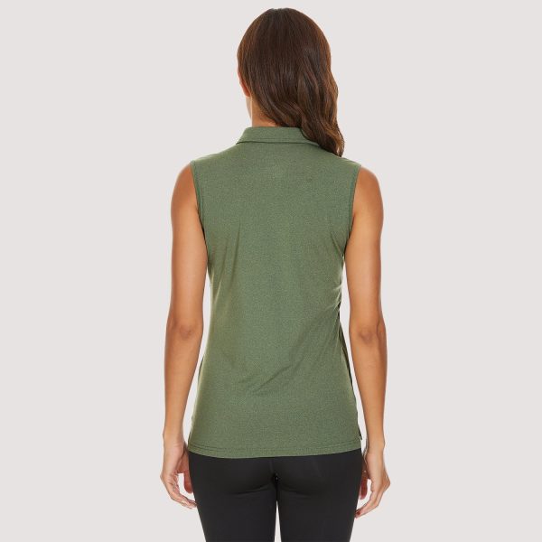 Women's Polo T-Shirts Sleeveless Tennis Golf Tee Shirts 4-Button