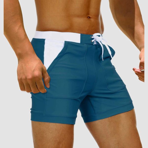34a2a0d936223f92a95e422baa5251d15ba4b57e6e7f77629aff73146301b447.jpg Men's Swim Trunks Square Leg with Pockets Mesh Lining Beach Shorts Underwear
