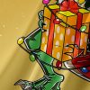 Christmas Dinosaur Chest Pocket Short Sleeve Shirt