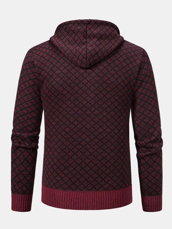 3777115cb0e6e68f59b4d5a008e39d585c683c7a6e4c03e49ca213a961ecbfc1.jpg Diamond Pattern Zip Hooded Sweater