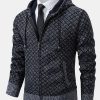 379be6b540a7570f9305ad306d23874aff6fa5310166504f606925480b2b03c1.jpg Diamond Pattern Zip Hooded Sweater