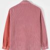 Long Sleeve Button Up Patchwork Corduroy Shirt