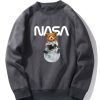 Nasa Bear Print Raglan Sleeves Sweatshirt