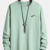 Long Sleeve Mountain Graphic Print Cotton T-Shirt