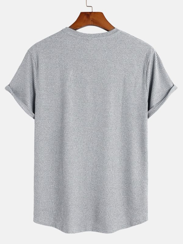 Muscle Fit Arc Hem Textured T-Shirt