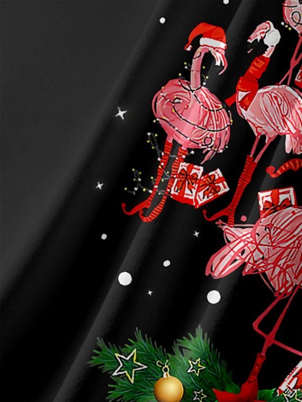 392a6d0ad44678ee4fa7109627db14cb15c841bdd1e0e8d27b675fa8f4e1e5fb.jpg Christmas Flamingo Chest Pocket Short Sleeve Shirt