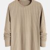 Muscle Fit Long Sleeved Ribbed T-Shirt