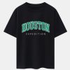 Houston Print Drop Shoulder Oversize T-Shirt & Sweat Shorts