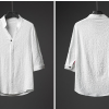 Men's White Ice Silk Linen Two Piece