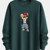 Cool Style Bear Print Relax Fit Sweatshirt