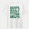 Slogan Floral Back Print Oversize T-Shirt