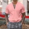 Gentleman business short-sleeved fitness zipper T-shirt
