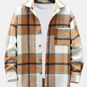 Flannel Plaid Overshirt With Pocket