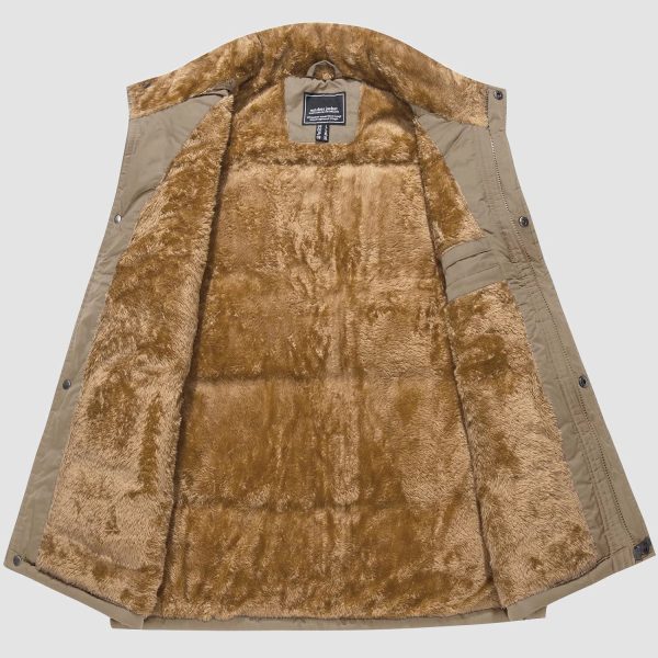 3becda71494298fe7f7a07ac39263965a5c165205137463b5c8db584e2da1523.jpg Men's Outerwear Vests Full-Zip Sleeveless Jacket Winter Warm Fleece Lined Vests Stand Collar