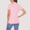 Women's Polo T-Shirts 4-Button Moisture Wicking Athletic Tee Shirts