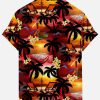 Suitmens Men's Men's Tiki Style Hawaiian Vacation Print Three-Piece Set 035