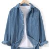 Long Sleeved Corduroy Revere Collar Shirt
