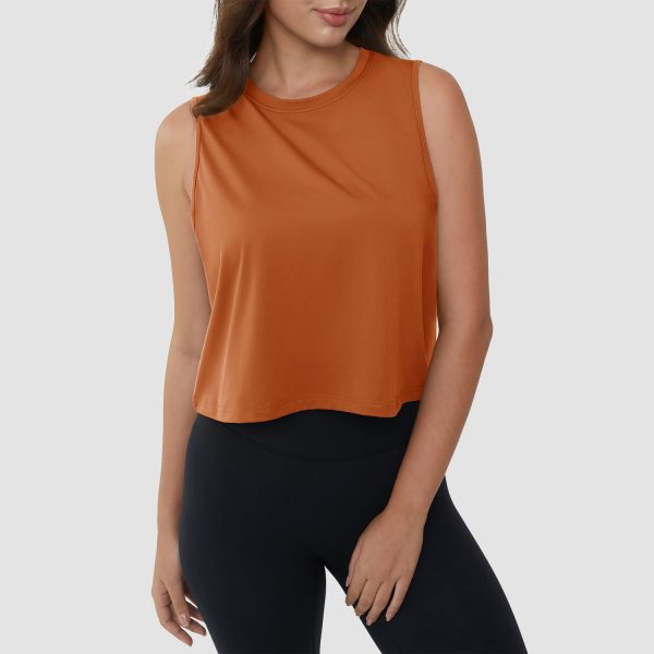 Crop Tops for Women Athletic Running Workout UPF 50+ Cropped Tank Tops