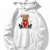 New York Bear Print Hoodie