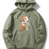 Skeleton Bear Print Hoodie