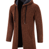 Long Line Textured Hooded Sweater