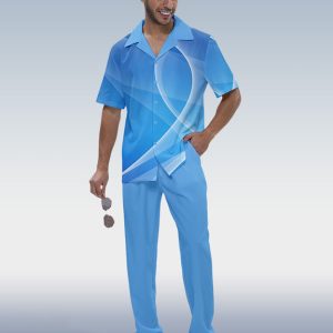 3f6a3b82c36a3bc28d7132cc29125c3dad85a7758617306b6ff3742fe46673e5.jpg Suitmens Men's Gradient Short Sleeve Shirt Walking Set 327