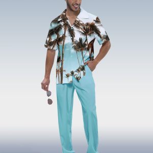 3f77f9f0d35657568cb4cd91745d019c9055f040ad66afc4ef5080eef070e750.jpg Suitmens Men's Hawaiian Print Short Sleeve Walking Suit