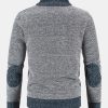 Zip Up Faux Suede Patchwork Sweater
