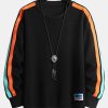 Contrast Webbing Crew Neck Sweatshirt