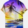 Suitmens Men's Men's Tiki Style Hawaiian Vacation Print Three-Piece Set 033