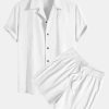 Textured Cotton Revere Shirt & 5" Shorts