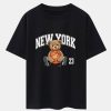 New York Basketball Bear Print Heavy Weight Oversize T-Shirt