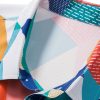 Color Block Geometric Print Shirt & Swim Shorts
