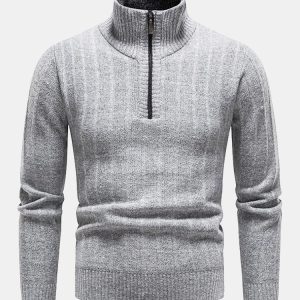 Textured Quarter Zip Sweater