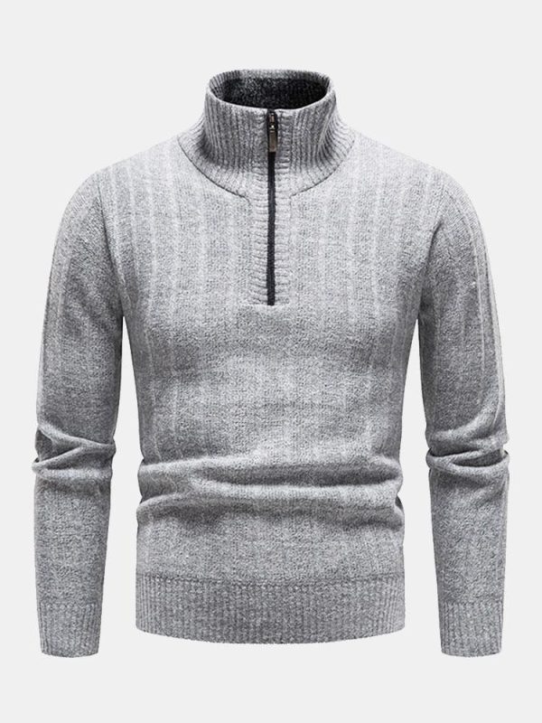 Textured Quarter Zip Sweater