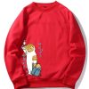 Cute Cat Print Raglan Sleeve Sweatshirt