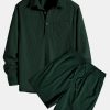 Long Sleeve Polo Collar Corduroy Shirt & Shorts