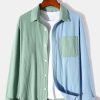 Long Sleeve Two Tone Corduroy Overshirt