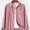 Long Sleeve Flap Pocket Corduroy Shirt