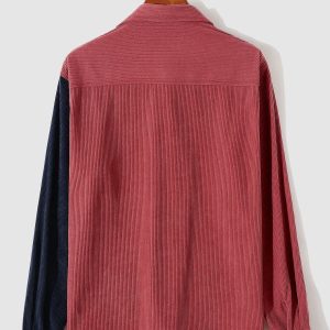 Long Sleeve Two Tone Corduroy Overshirt