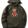 New York Bear Print Hoodie