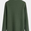 Long Sleeve Muscle Fit Knitted Textured Henley Shirt