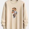 Selfie Bear Print Relax Fit Sweatshirt