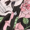 Skull Rose Print Button Up Shirt