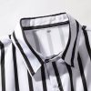 Stripe Print Button Up Shirt & Swim Shorts