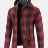 Plaid Zip Up Hooded Sweater
