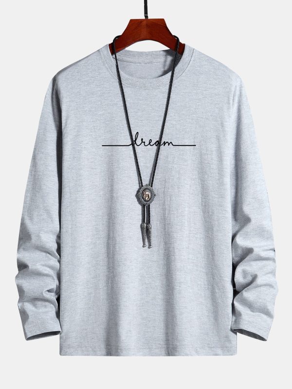 Long Sleeve Dream Print Cotton T-Shirt